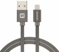 Swissten 71523302 USB-A apa - Lightning apa 2.0 Adat és töltőkábel - Szürke (2m)