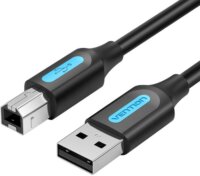 Vention COQBL USB Type-A apa - USB Type-B apa 2.0 Adat és töltő kábel - Fekete (10m)