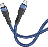 Hoco U110 USB-C apa - USB-C apa 2.0 Adat és töltőkábel - Kék (1.2m)