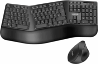 Logilink ID0211 Wireless Ergonomikus Billentyűzet + Egér (Fekete) - Német