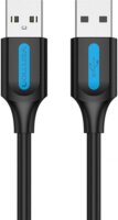 Vention COJBC USB Type-A apa - USB Type-A apa 2.0 Adat és töltő kábel - Fekete/Kék (0.25m)