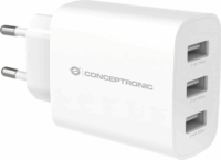 Conceptronic ALTHEA13W 3x USB-A Hálózati töltő - Fehér (30W)