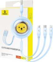 Baseus Cute And Powerful 3in1 USB Type-A apa - USB Type-C/Lightning/Micro USB apa Adat és töltő kábel - Kék (1.1m)