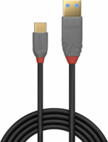 Lindy 36888 Anthra Line USB-A apa - USB-C apa 2.0 Adat és töltő kábel - Fekete (3m)