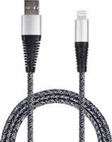 2GO 795952 USB-A apa - Lightning apa 2.0 Adat és töltőkábel - Ezüst (1m)