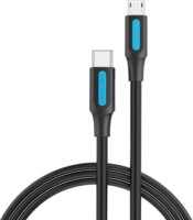 Vention COVBH USB-C apa - USB Micro-B apa 2.0 Adat és töltő kábel - Fekete (2m)