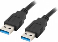 Lanberg USB-A apa - USB-A apa 3.0 Adatkábel - Fekete (1.8m)