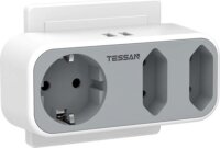 Tessan TS-324-DE 230V Fali elosztó 3 aljzatos - Fehér/Szürke