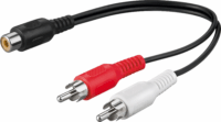 Goobay 50008 2x RCA - 1x RCA aljzat átalakító Y-kábel, 0,2m - Fekete