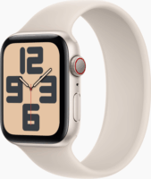 Apple Watch Series SE GPS (44 mm) Okosóra - Ezüst Alumíniumtok Csillagfény Sportszíjjal (Bontott)