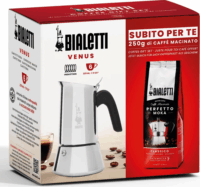 Bialetti 3541 Venus 6 adagos Kotyogós kávéfőző + 250g Moka Express Classico kávé - Ezüst