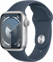 Apple Watch Series 9 GPS + Cellular (41mm) Okosóra - Ezüst Aluminium tok Viharkék Sportszíjjal (M/L)