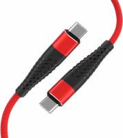 Fusion Fishbone USB-C apa - USB-C apa Adat és töltő kábel - Piros (1.5m)