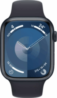 Apple Watch Series 9 LTE (45mm) Okosóra - Éjfekete Aluminium Tok Éjfekete Sportpánttal S/M
