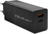 Qoltec 52382 Power Pro 1x USB Type-C / 1x USB Type-A GaN Hálózati töltő - Fekete (100W)