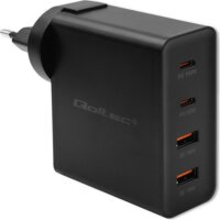 Qoltec 52383 Power Pro 2x USB Type-C / 2x USB Type-A GaN Hálózati töltő - Fekete (130W)