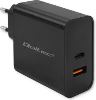 Qoltec 52380 Super Quick 1x USB Type-C / 1x USB Type-A Hálózati töltő - Fekete (65W)