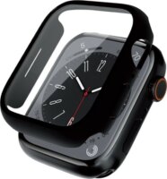 Crong CRG-45HS-BLK Apple Watch S7/S8/S9 Tok + Kijelzővédő - Fekete (45mm)
