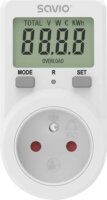 Wattmeter SAVIO LCD AE-02 dugalj fogyasztásmérővel - Fehér
