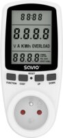 Wattmeter SAVIO LCD AE-01 dugalj fogyasztásmérővel - Fehér