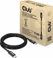 Club3D CAC-1579 USB4 Gen3x2 Type-C apa - USB4 Gen3x2 Type-C apa 3.2 Adat és töltő kábel - Fekete (3m)