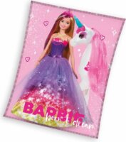 Barbie mintájú korall takaró (130 x 170 cm)