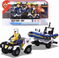 Jada Toys: Sam, a tűzoltó rendőr quad és motorcsónak szett - Fehér/Kék