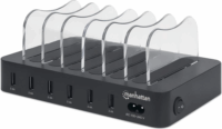 Manhattan 102254 6x USB Type-A Hálózati töltő - Fekete (50W)