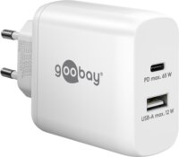 Goobay 65410 1x USB Type-C / 1x USB Type-A Hálózati töltő - Fehér (65W)