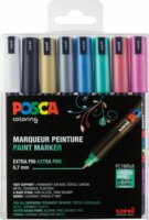 Uni Posca PC-1MR 0,7mm Extra-Fine Dekormarker készlet - Metál színek (8 db / csomag)