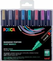 Uni Posca PC-5M 1,8-2,5mm Dekormarker készlet - Metál színek (8 db / csomag)