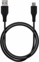 Puro USB-C apa - USB-A apa Adat és töltőkábel- Fekete (1m)