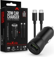 Maxlife ML269393 Szivargyújtós töltő adapter USB / USB Type-C - Fekete (20W)