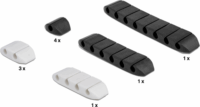 Delock 18400 Trapéz alakú öntapadós kábeltartó készlet 10db - Fekete/Fehér