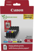 Canon CLI-551XL Photo Value Pack Eredeti Tintapatron Fekete / Cián / Magenta / Sárga + Fotópapír