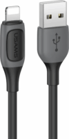 Usams US-SJ595 USB-A Lightning apa Adat és töltőkábel - Fekete (1m)