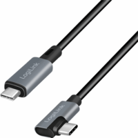 LogiLink CU0182 USB-C apa - USB-C apa 2.0 Derékszögű adat és töltőkábel - Fekete (1m)