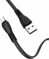 HOCO X40 Noah USB-A apa - Micro USB apa 2.0 Lapos adat és töltőkábel - Fekete (0.5m)