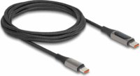 Delock 86809 USB-C apa - USB-C apa 2.0 Adat és töltőkábel - Fekete (2m)