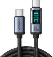 Joyroom S-CC100A16 USB Type-C apa - USB Type-C apa Adat és töltő kábel - Fekete (1.2m)