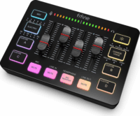 Fifine SC3 Audio Mixer RGB Streaming XLR 48V Vocal - Fekete