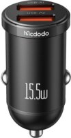 Mcdodo 2x USB-A Autós töltő 15.5W - Fekete