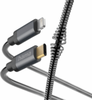 Hama Metal USB Type-C apa - Lightning apa Adat és töltő kábel - Szürke (1.5m)