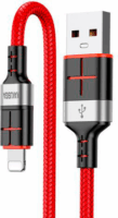 Kakusiga KSC-696 USB-A apa - Lightning apa töltő kábel 1,2m - Piros