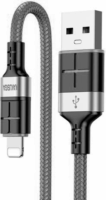 Kakusiga KSC-696 USB-A apa - Lightning apa töltő kábel 1,2m - Szürke