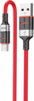 Kakusiga KSC-696 USB-A apa - USB-C apa Adat és töltő kábel 1,2m - Piros