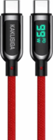 Kakusiga KSC-599 USB Type-C apa - USB Type-C apa Adat és töltő kábel - Piros (1.2m)
