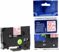MediaRange MRBTZ132 Brother TZ-132 / TZe-132 P-touch Feliratozógép szalag 12mm / 8m - Átlátszó alapon piros