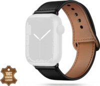 Tech-Protect Leatherfit Apple Watch Watch 4 / 5 / 6 / 7 / 8 / 9 / SE / Ultra 1 / 2 Bőr szíj 42/44/45/49 mm - Fekete