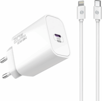 S-Link SL-EC62PD USB Type-C Hálózati töltő + Lightning 100cm Töltőkábel - Fehér (20W)